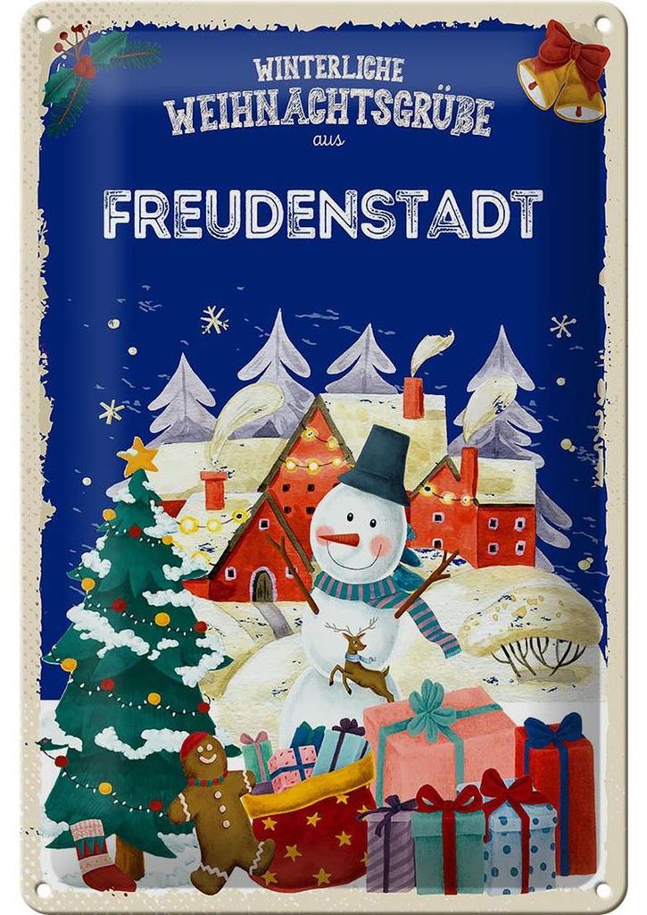 Blechschild Weihnachtsgrüße FREUDENSTADT 20x30cm