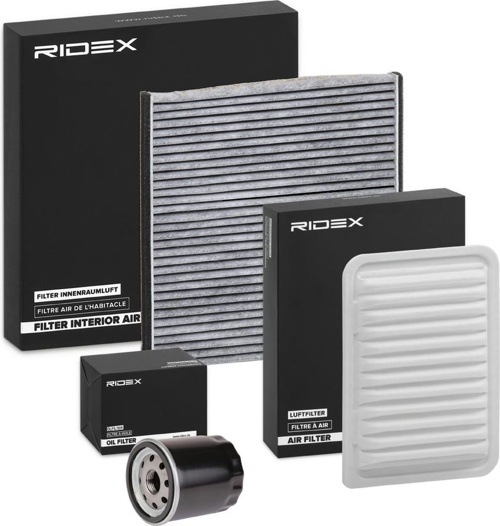 RIDEX Filterset Inspektionspaket Filtersatz für TOYOTA Yaris Schrägheck (P9) Yaris Schrägheck (P1) Yaris Verso (P2) PRIUS (ZVW3) PRIUS PLUS (ZVW4)