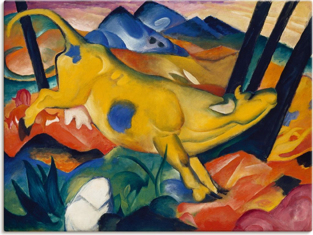 ARTland Leinwandbild Die gelbe Kuh. 1911 Größe: 80x60 cm