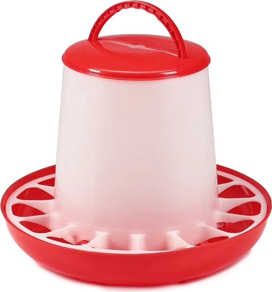 Mangiatoia automatica per pollame 6 kg Distributore di mangime in plastica con maniglia e griglia