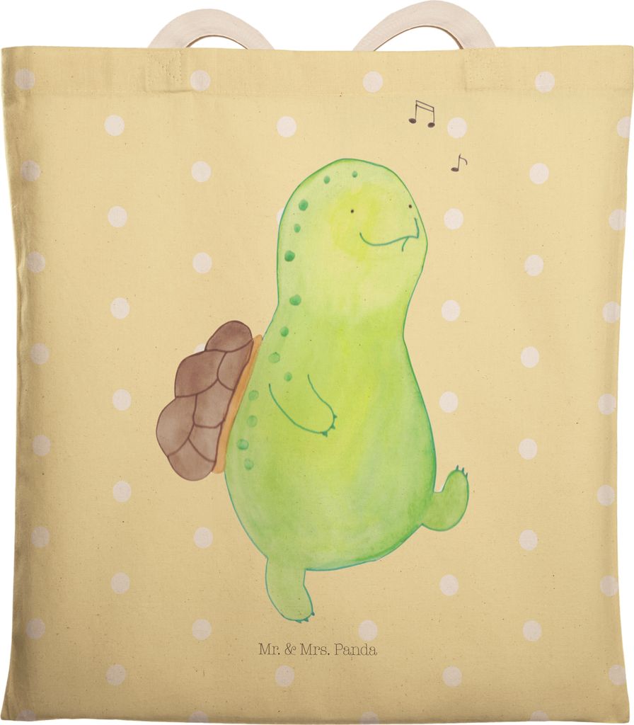 Mr. & Mrs. Panda Tote Bag Schildkröte Pfeifen - Gelb Pastell - Geschenk, Trennung, Depression, Tasche, Schildkröten, Große Einkaufstasche, Stoff...