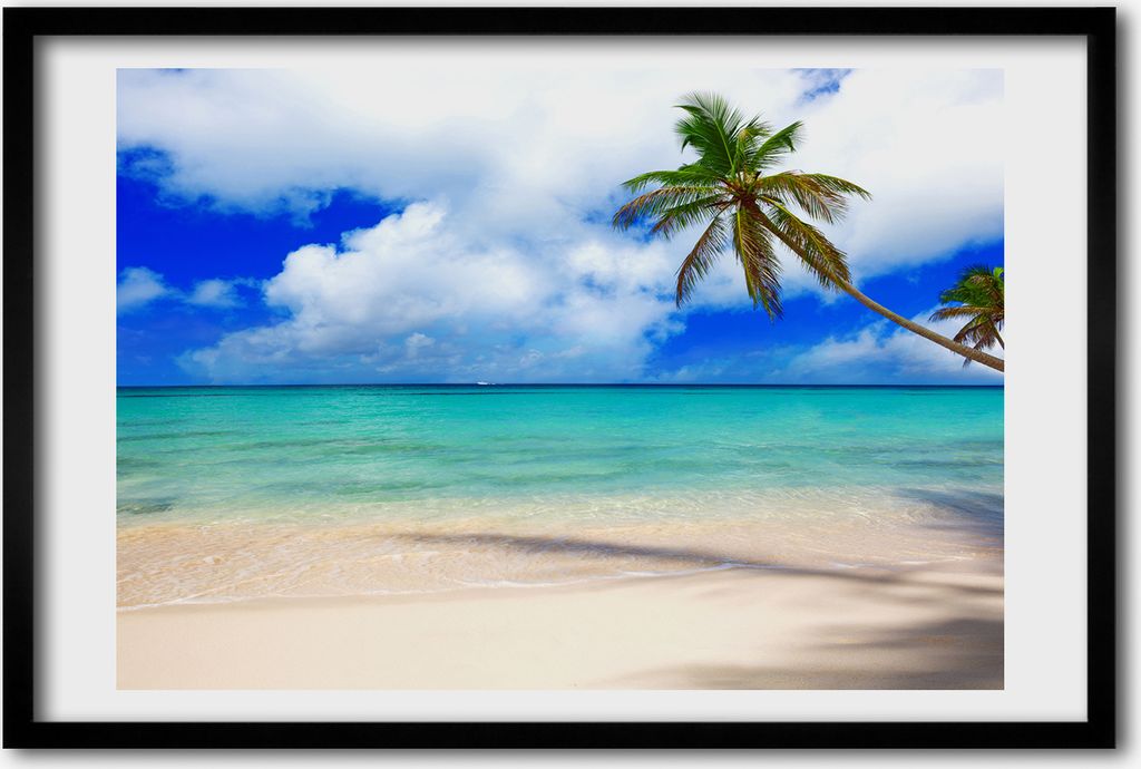 Bild 60x40 MDF-Rahmen, Wandkunst karibischer Strand Produktbild 
