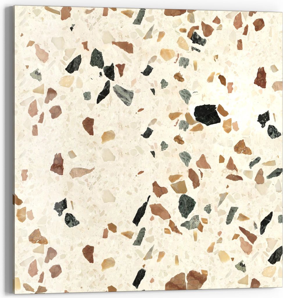 DEQORI Glasbild Acryl 50x50 cm 'Bunter Terrazzo-Stil' Wandbild Bild modern Deko