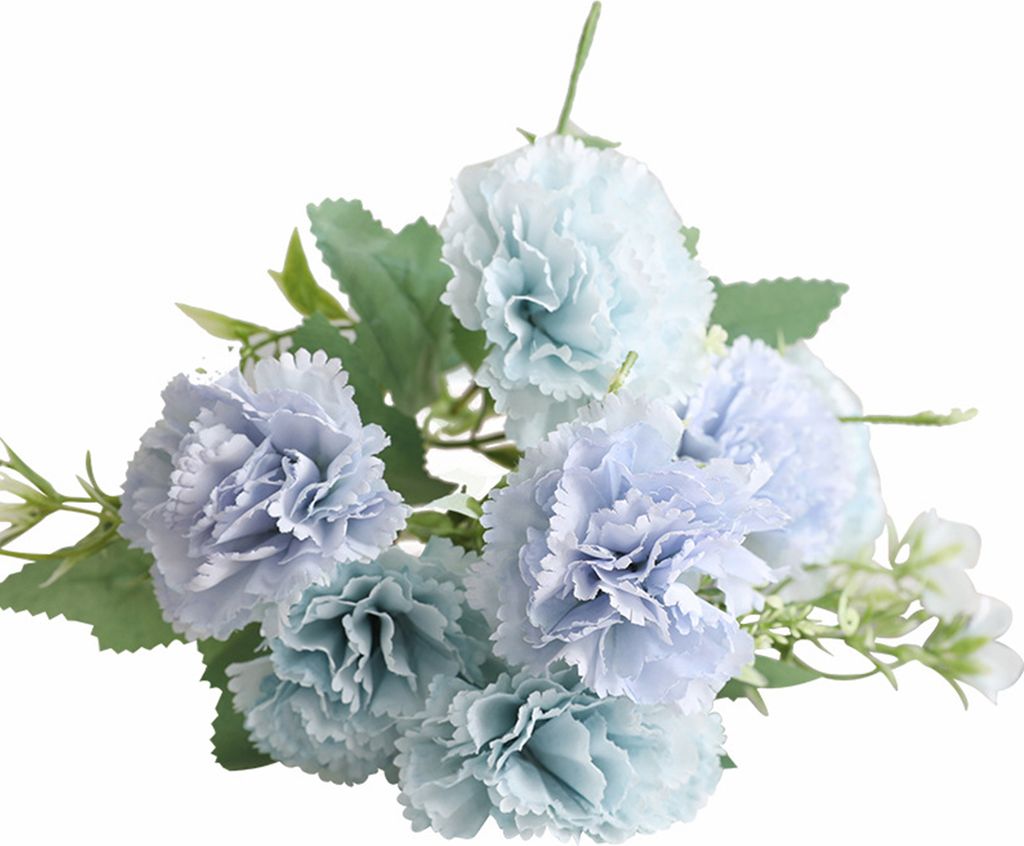 Simulation Blume Fadeless weit verbreitet angelegt 7 Köpfe lebhafte Nelken künstliche Blumen für den Muttertag-Blau