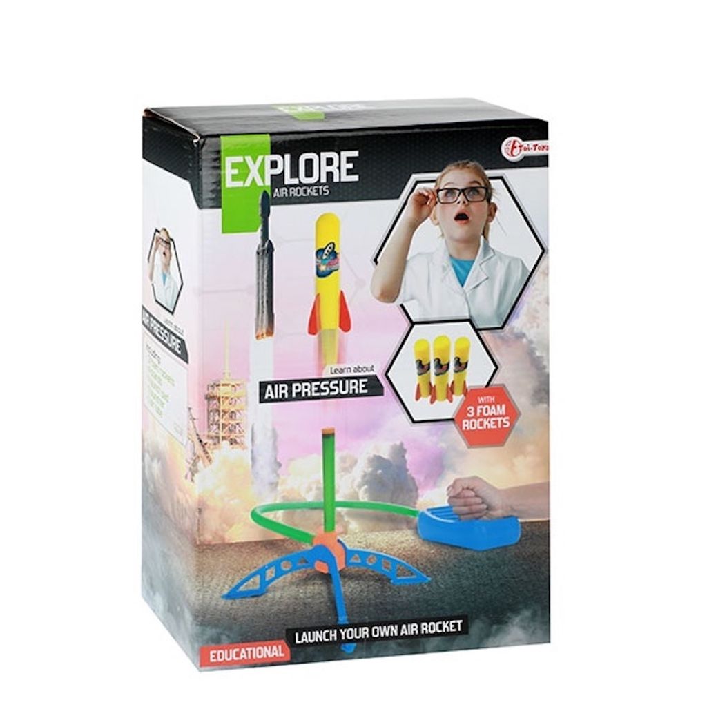 Toi-Toys - EXPLORE Luftdruckrakete Experimentierspielzeug Kinder Raketen Rakete