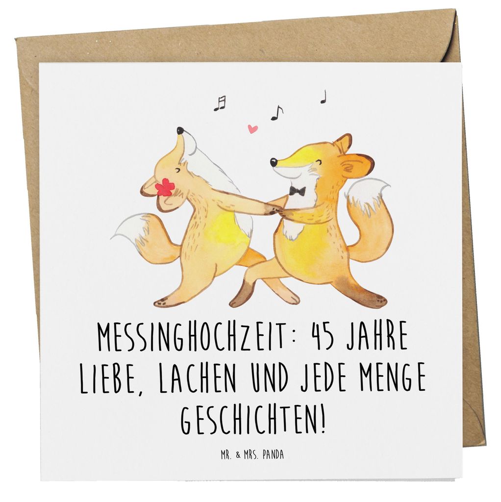 Mr. & Mrs. Panda Grußkarte 45. Hochzeitstag Messinghochzeit - Weiß - Geschenk, faltkarte, Glückwunschkarte, Klappkarte, dekorativ, Liebe, Heirat...