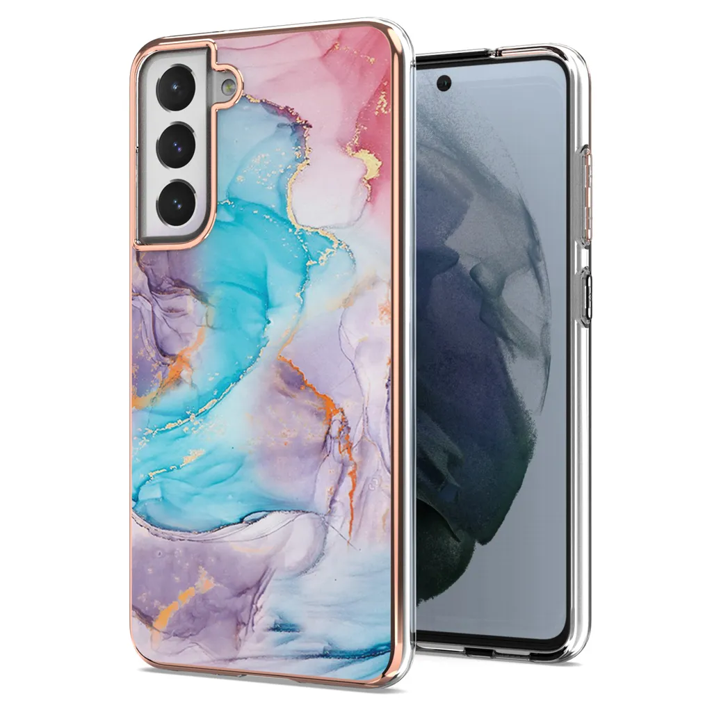 Cover Blu Samsung Galaxy S21 FE: Protezione TPU Antiurto a Fantasia