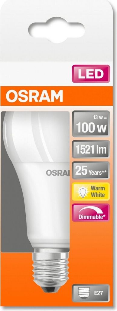 OSRAM LED Retrofitlampe CLASSIC A13WE27 matt 1521LM dim Produktbild 