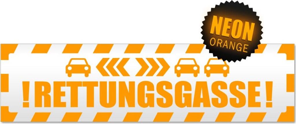 Rettungsgasse Autos gestreift Magnetschild Schild magnetisch