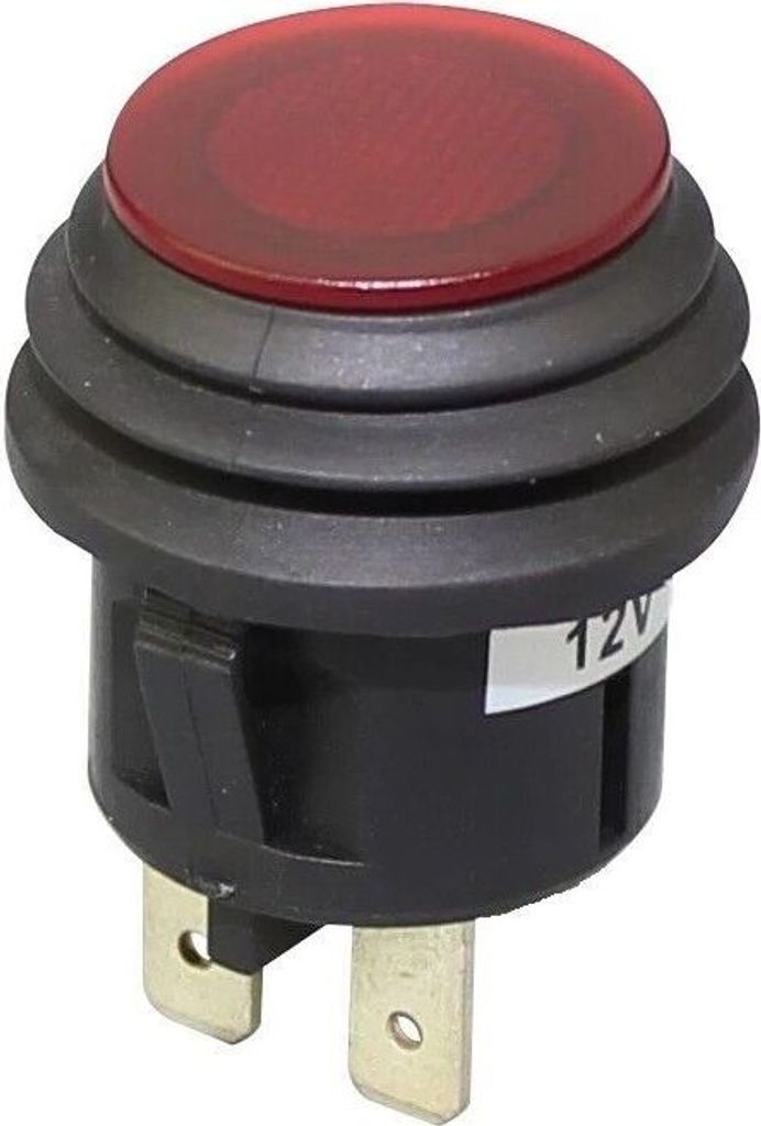 Wasserdichte Kfz-Druckschalter 12V 20A, mit roter LED, Produktbild 