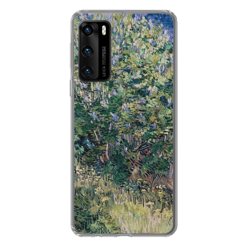 MuchoWow Handyhülle Schutzhülle Hülle für Huawei P40 Fliederbusch - Vincent van Gogh Silikon Softcase Handy Hülle - Handytasche