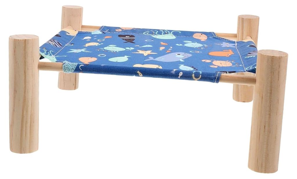 Hochbett für Hamster mit abnehmbarem Bett und Holzgestell als Schlafplatz mit optimaler Luftzirkulation und Platzersparnis für den Käfig