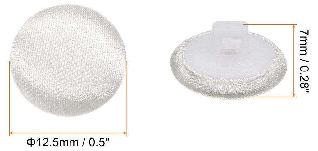 10 Stš¹ck Satin Kn?pfe 12,5mm Glatt Satin š¹berzogene Runde Schaft Stoff Buttons fš¹r Ann?hen Braut Hochzeitskleid Bluse Anzš¹ge DIY Handwe...