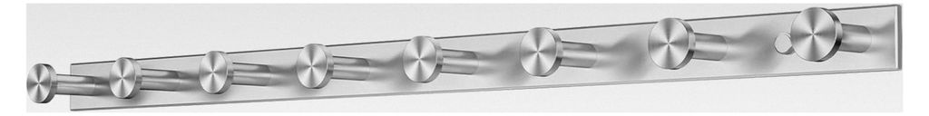 Garderobenleiste mit 8 Haken aus gebürstetem Edelstahl für Jacken und Kleider bis zu 30 kg belastbar, Hakenleiste für Küche, Flur und Vorzimmer...