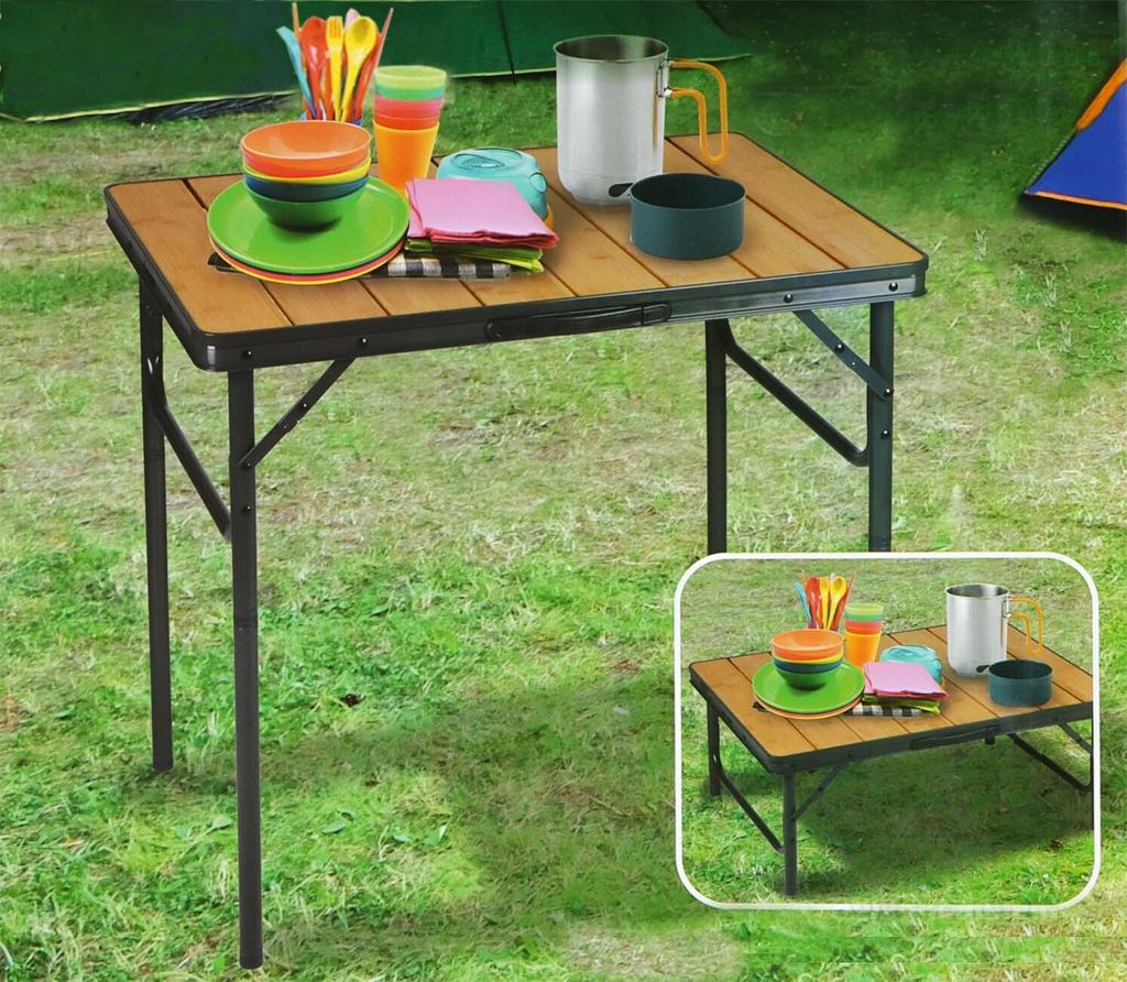 Bambus-Klapptisch fr Garten, Balkon oder Camping, leichter