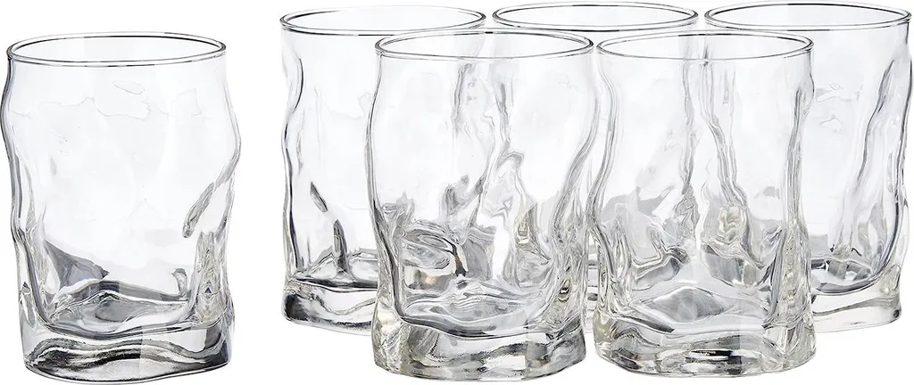 Verres à Eau en Verre Givré Sorgente 29cl - Lot de 6 pour la Table