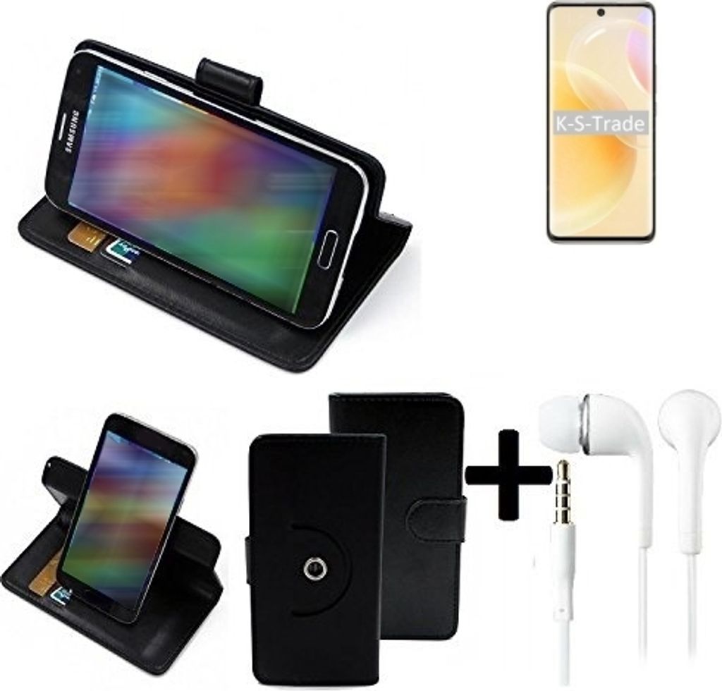 K-S-Trade Handy Hülle Schutz Hülle + Kopfhörer kompatibel mit Huawei nova 8 International Version Handyhülle Flipcase Smartphone Cover Handy