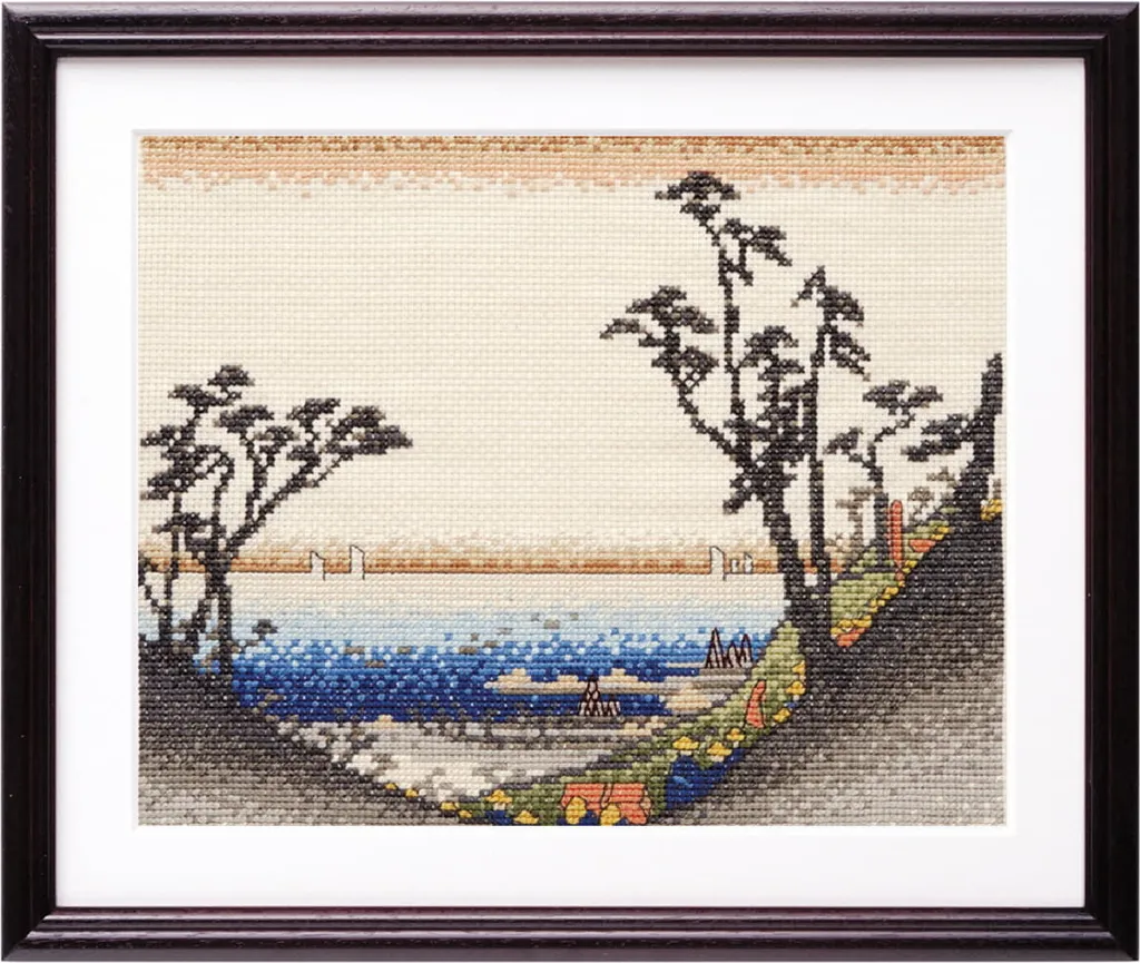 Kit point de croix complet Olympus Hiroshige pour broderie japonaise