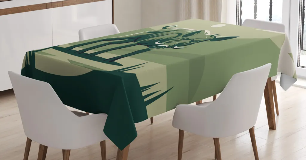 Tovaglia Moderna ABAKUHAUS 140x240 Verde Astratto Lavabile