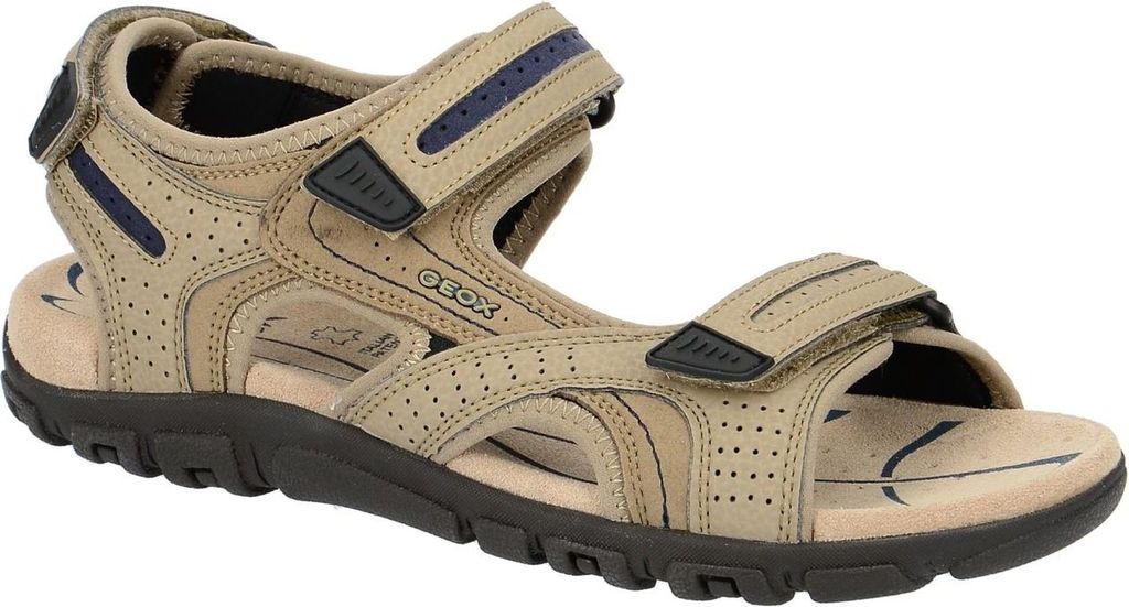 Geox UOMO SANDAL STRADA Herren Sandale U82240 050AU C0829 Sand/Navy , Schuhgröße:43 EU