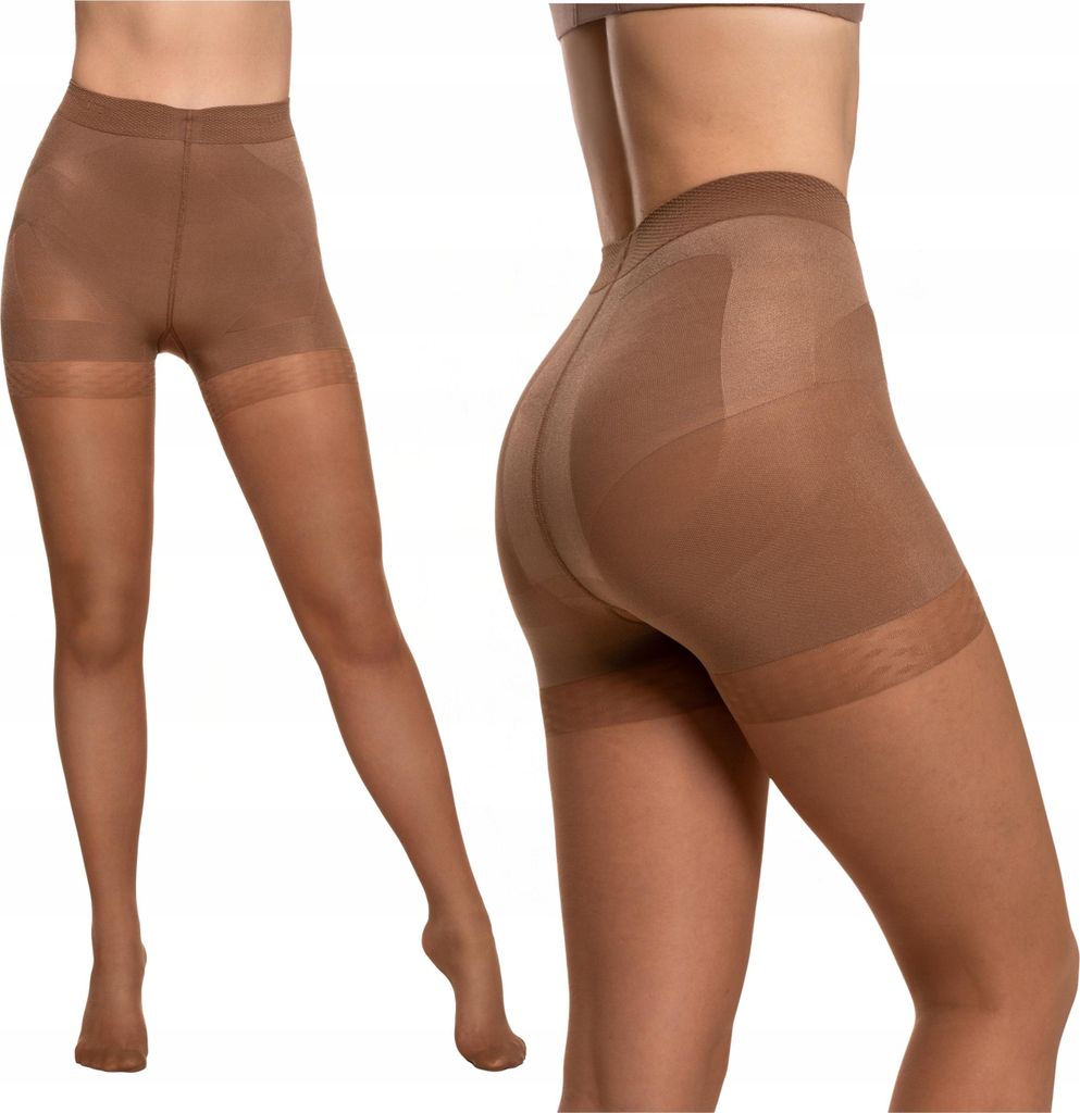 DAMEN FORMENDE STRUMPFHOSE 20 DEN Push-Up-Effekt Beige Glatt MORAJ Größe 4