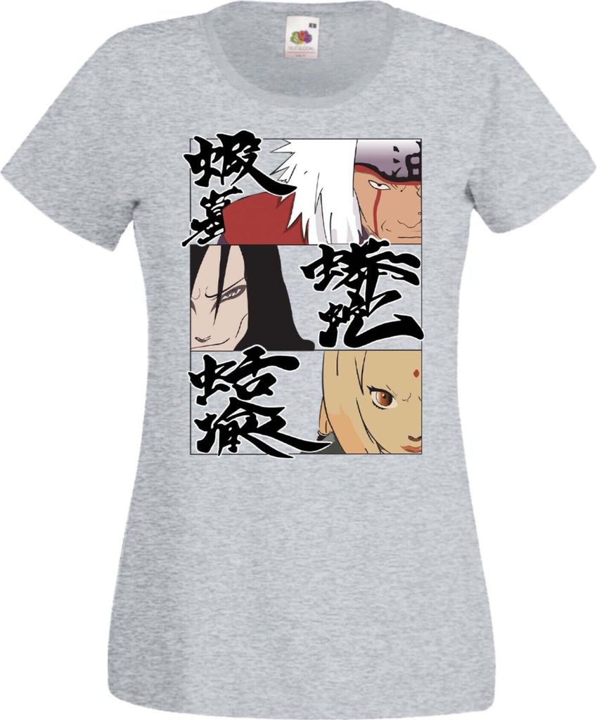 Damen T-Shirt Anime Manga Naruto Legendary Sannin, Lady M / Grau
