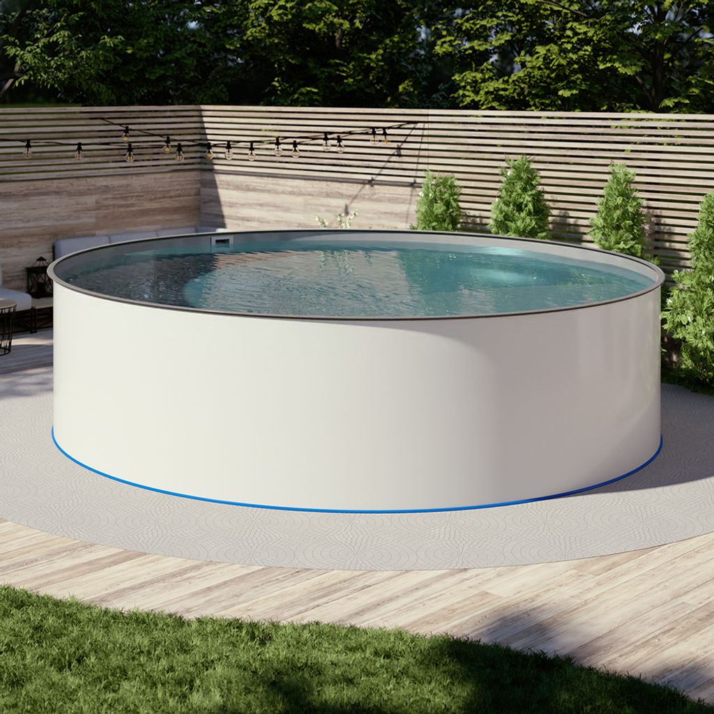 Pool Ø 2,50 x 1,20 m Folie grau 0,8mm EB, Stahl 0,6mm