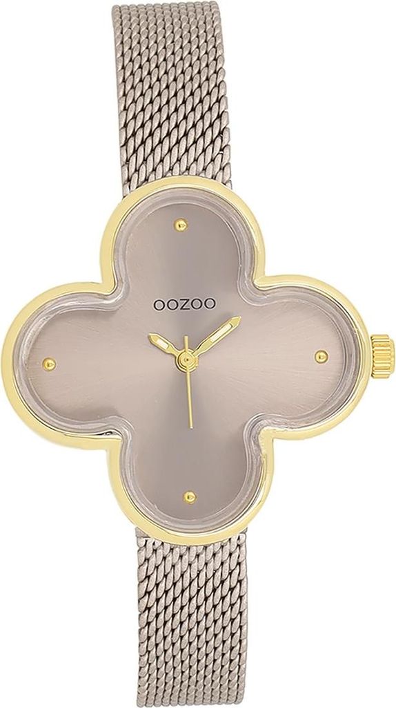 Oozoo Metall Damen Uhr Analog Quarzuhr Armband taupe braun Timepieces D2UOC11528
