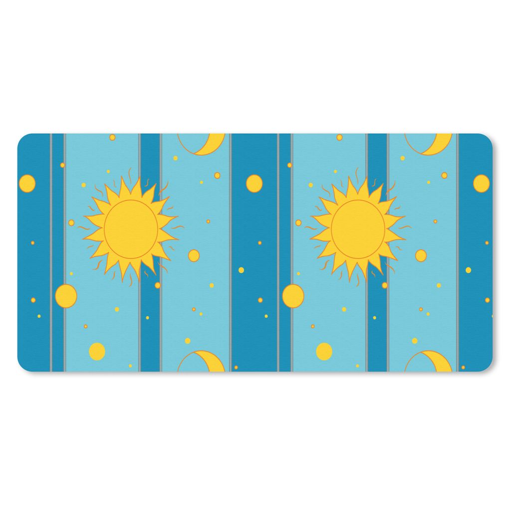 MuchoWow Schreibtischunterlage Sonne - Mond - Design 80x40 cm - XXL Mauspad - Gaming Mauspad