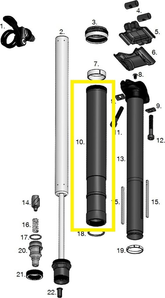 Crankbrothers Highline 2.0 Body 2-Keyway Körper, 31.6mm, 125mm