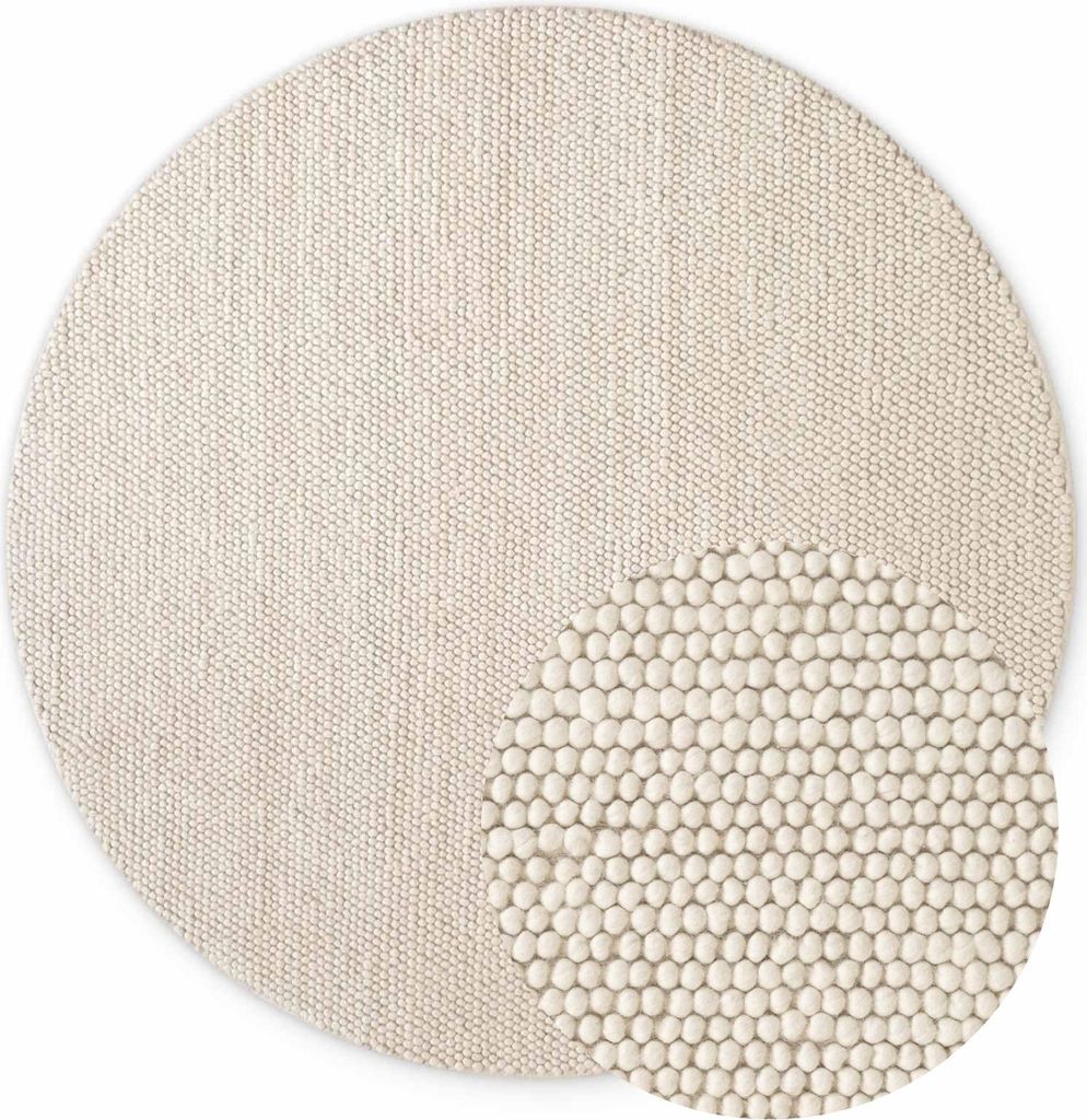 Ted Baker Richmond Wollteppich Rund Diana Natur Weiß