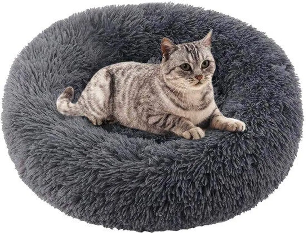 Lit beignet 70 cm en peluche ultra moelleuse - Sommeil réparateur