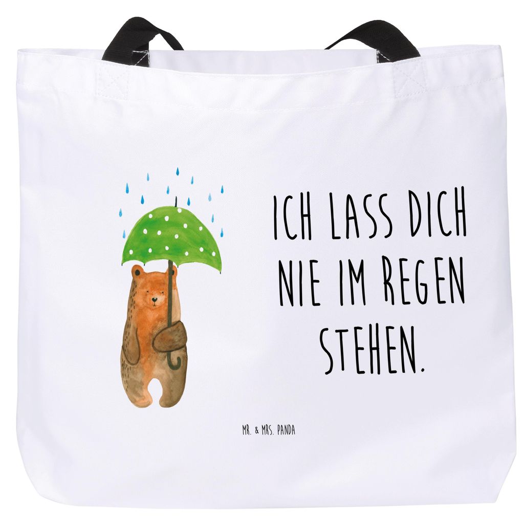 Mr. & Mrs. Panda Strandtasche Bär Regenschirm - Weiß - Geschenk, Teddy, Tote Bag, Partner, Liebe, Spruch, Freunde, Reisetasche, Schultasche, Lieb...