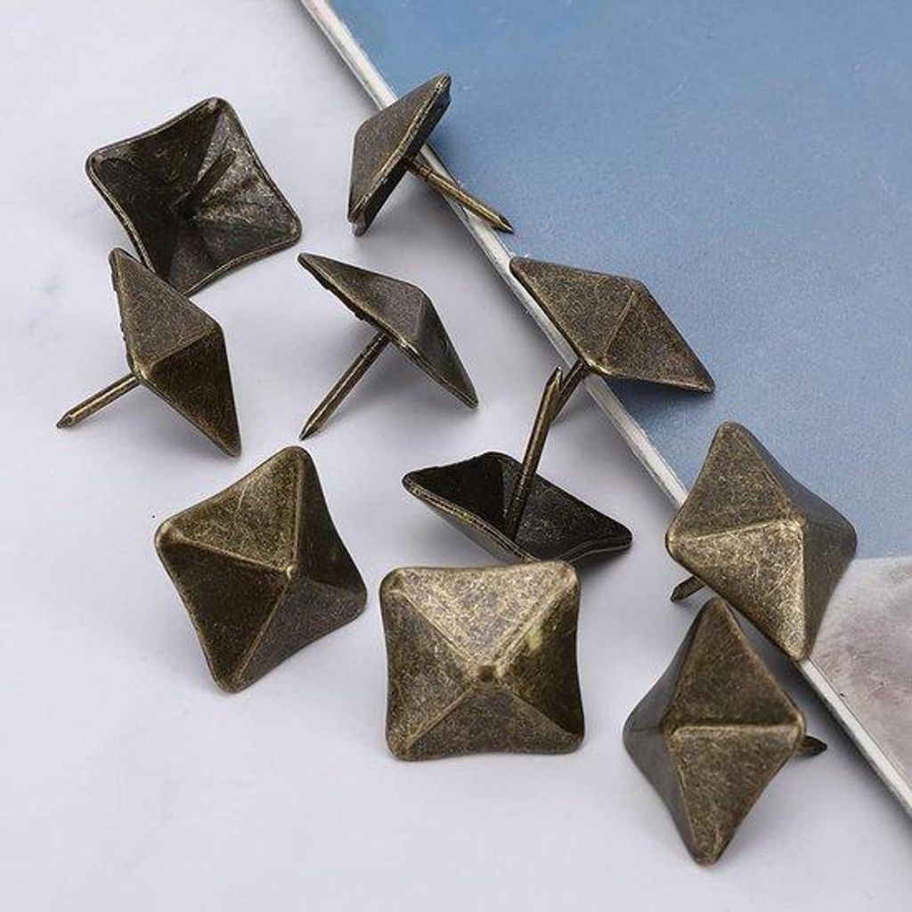 Antike Nieten 50 Stück Dekorative Beschläge Retro-Blau Bronze Metallisch Dekorative Möbelbeschläge Accessoires für Antike Koffer Schublade Ban...
