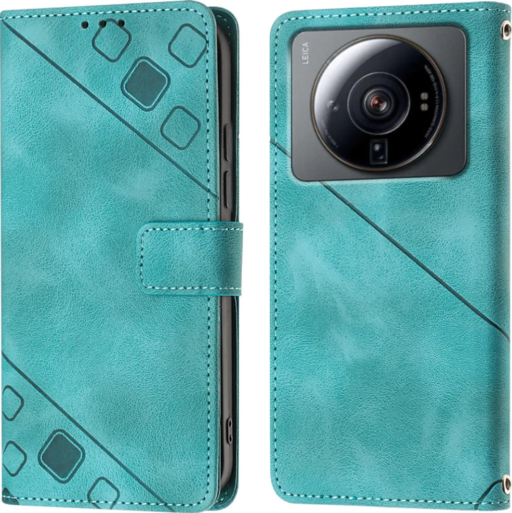 Cover Xiaomi 12 Ultra Flip Case Verde: Pelle PU con Design 3D e Stand