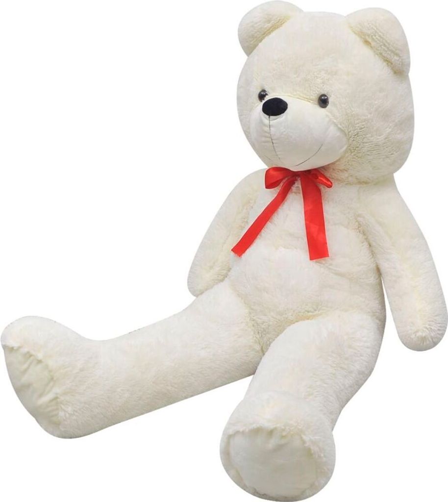 Peluche "Prettin" in poliestere di colore bianco. Immagine del prodotto 