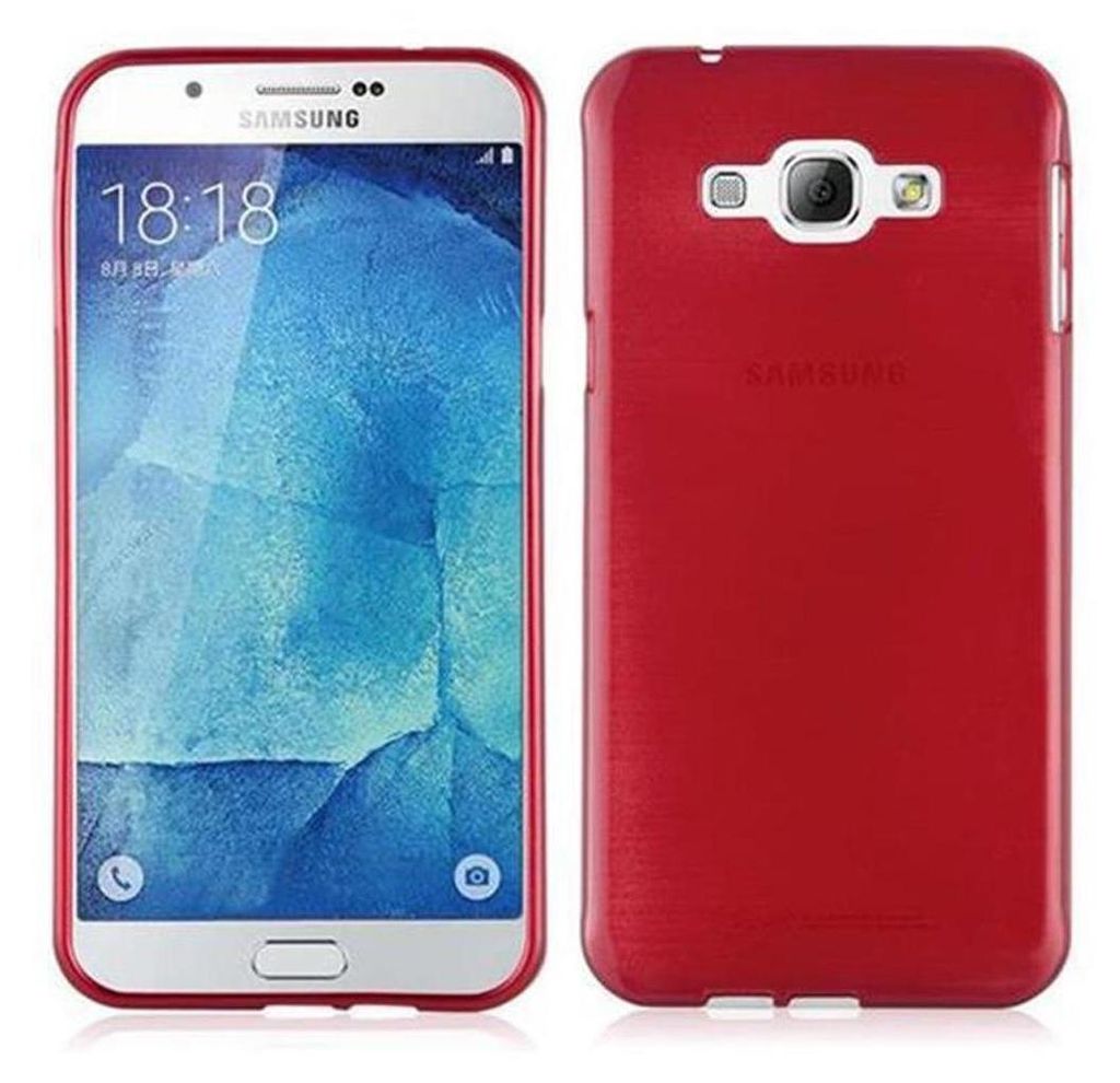 Cadorabo Hülle für Samsung Galaxy A8 2015 Schutz Hülle in Rot Schutzhülle TPU Silikon Etui Case Cover