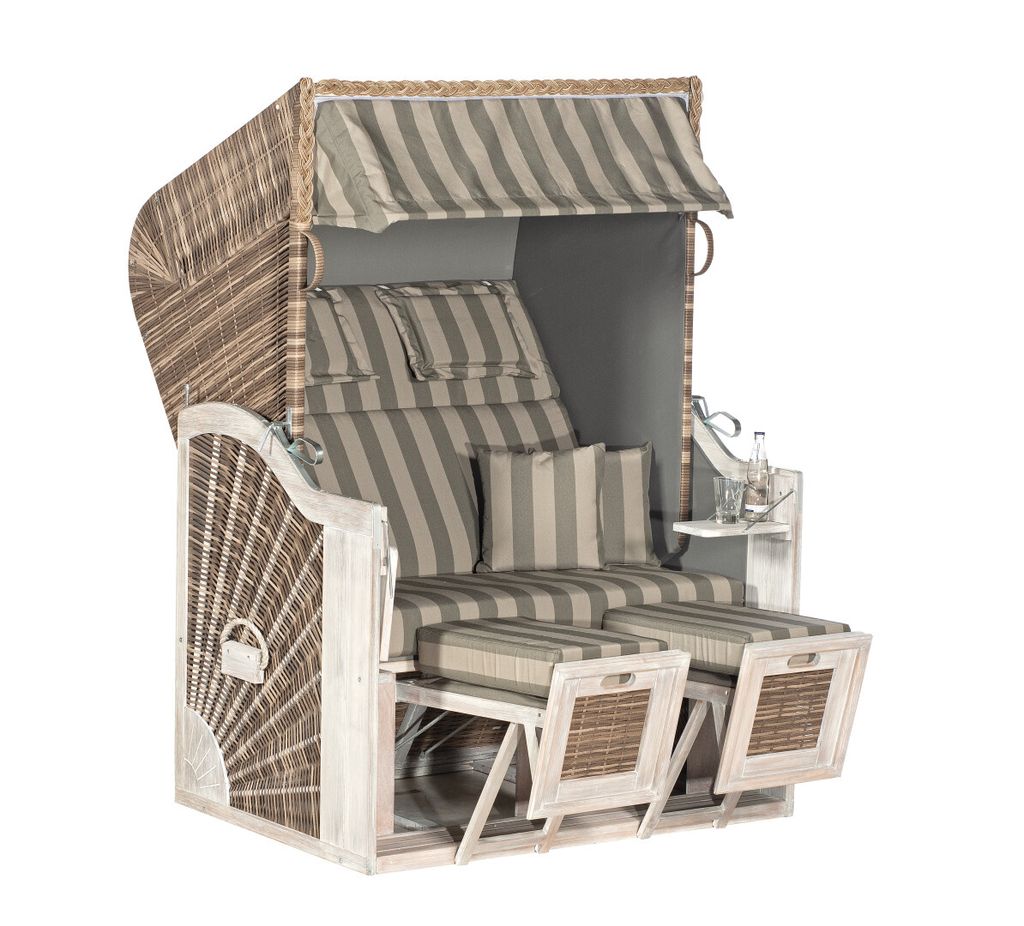 Rustikal 285Z Sun Edition Gartenstrandkorb 2-sitzer Mix-Brown