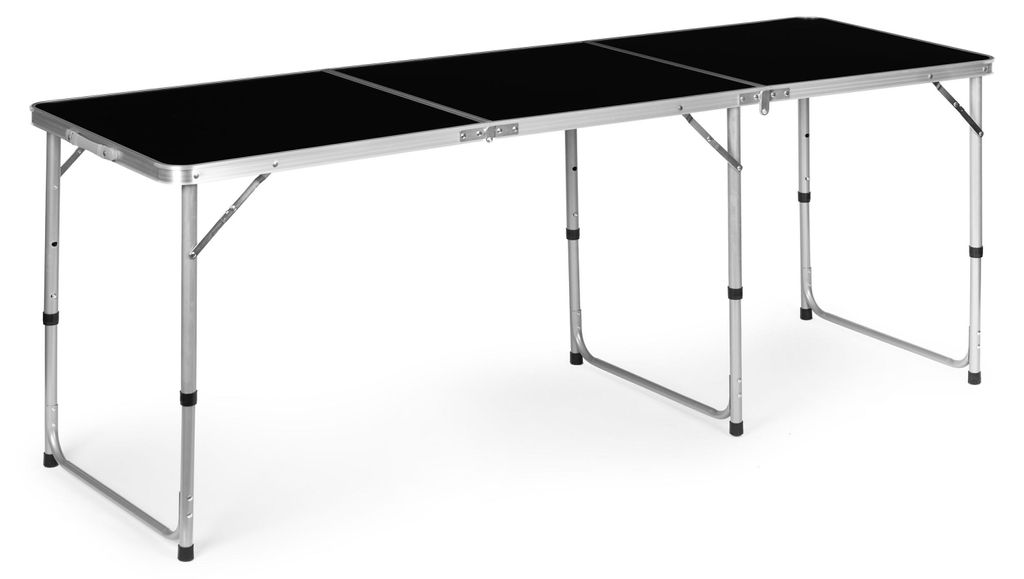 Table de camping pliante, plateau noir, 180 x 60 cm, Image du produit 