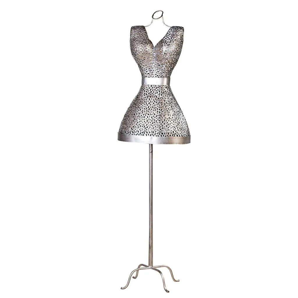 Statue Déco Salon Argentée Purley Gilde 155cm pour Intérieur Moderne