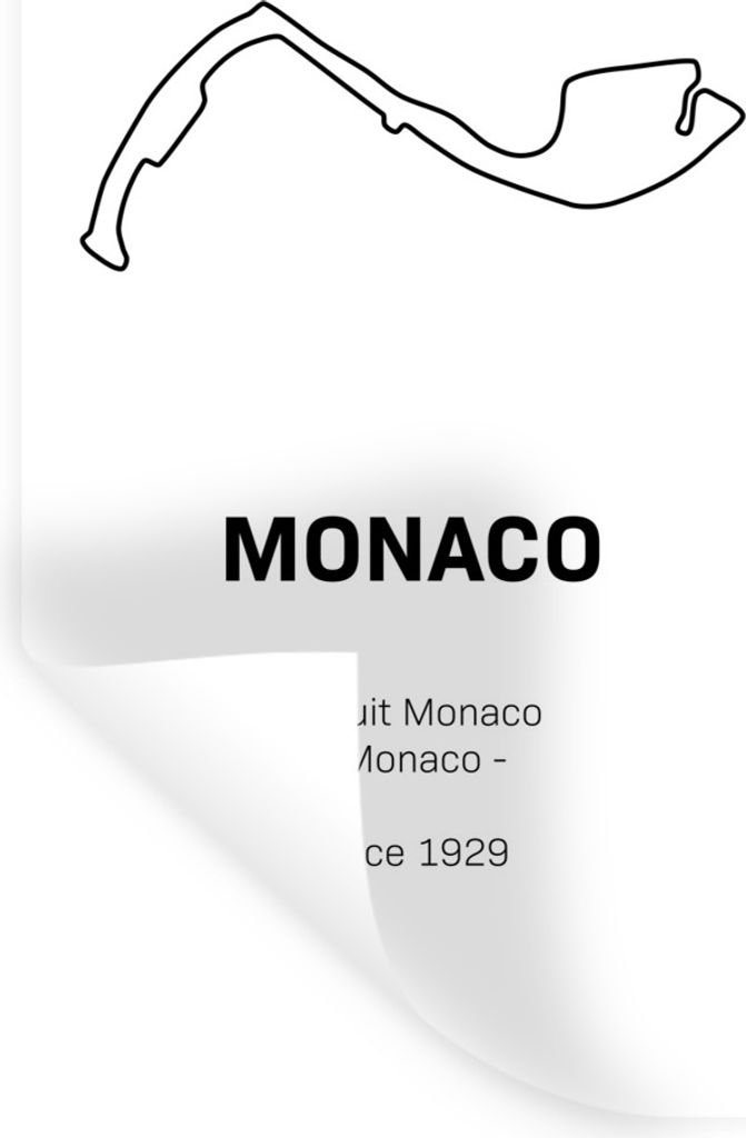 MuchoWow Wandtattoo Wandsticker Wandaufkleber F1 - Monaco - Rennstrecke 20x40 cm Selbstklebend und Repositionierbar - Selbstklebend - Fototapeten