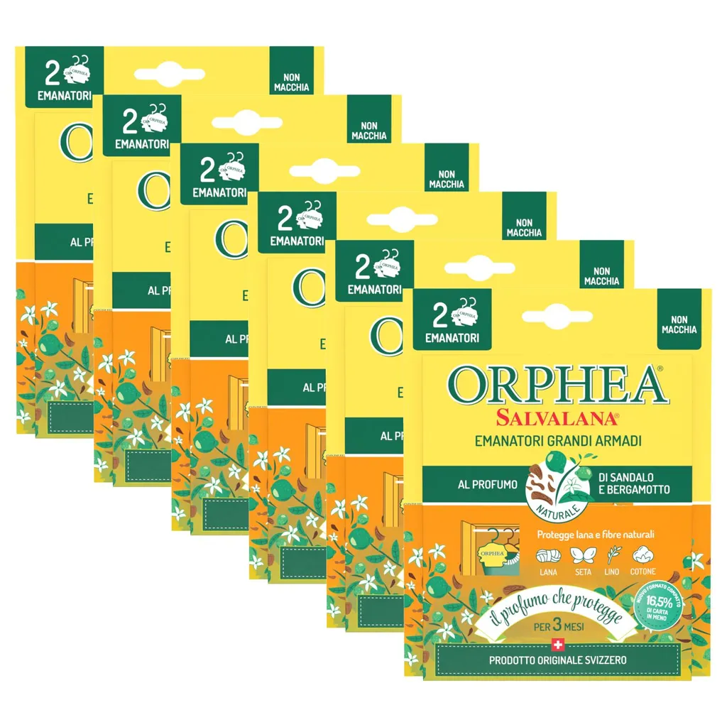 Diffuseur Anti-Mites Textile Orphea Salvalana Bois de Santal 12 Unités
