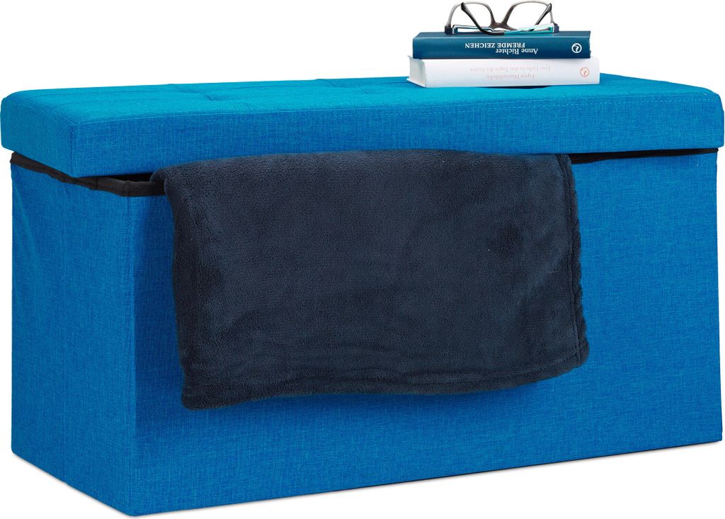 Relaxdays Faltbare Sitzbank XL, mit Stauraum, Sitzcube mit Produktbild 
