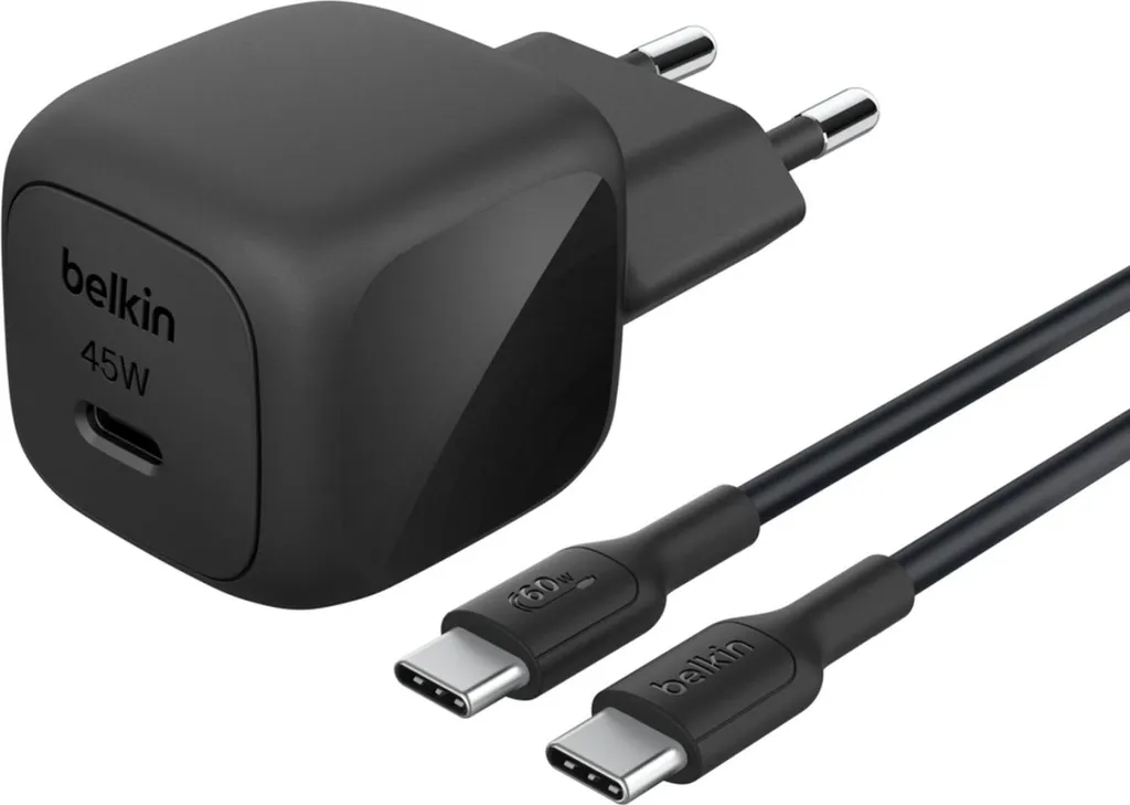 Adaptateur Secteur USB-C 45W Charge Rapide Belkin pour Smartphone Noir