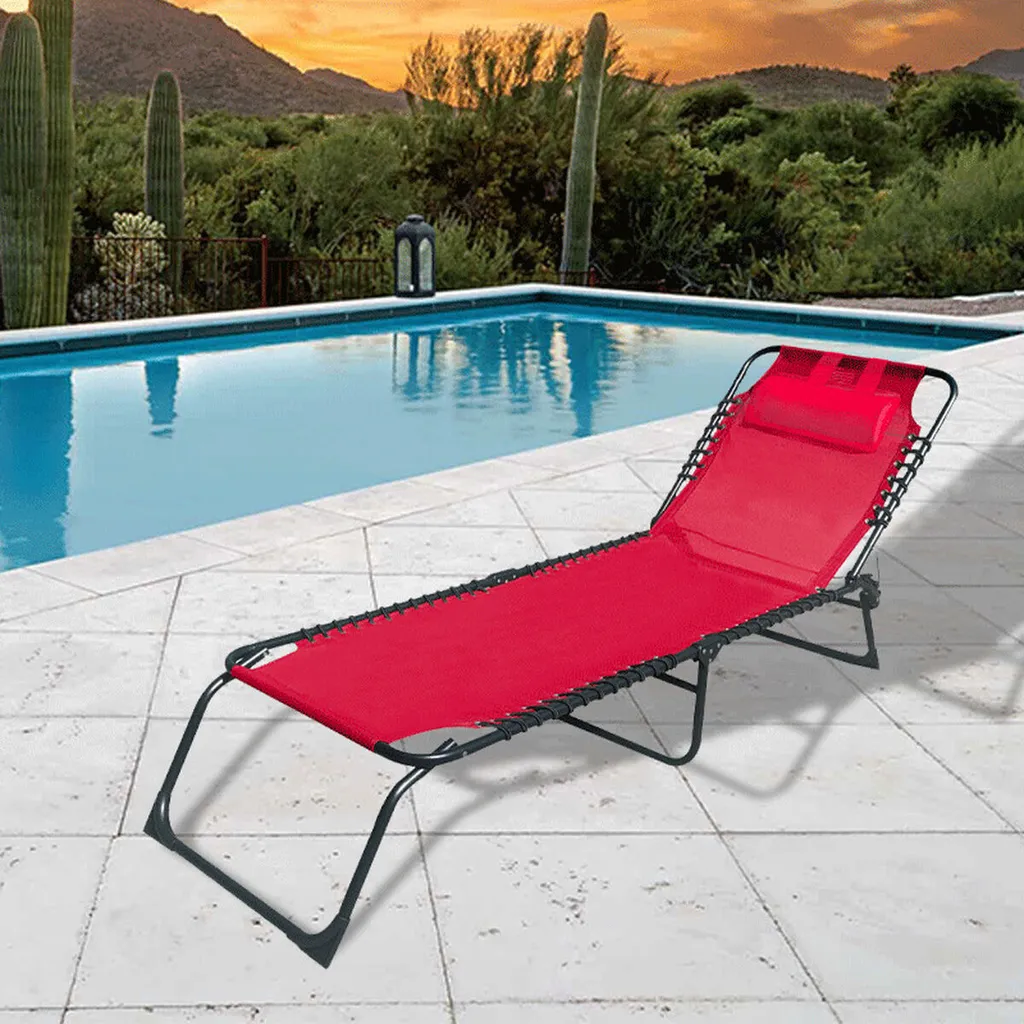 Vivi l'Estate con il Lettino Marbueno Rosso - Comfort e Stile 190cm