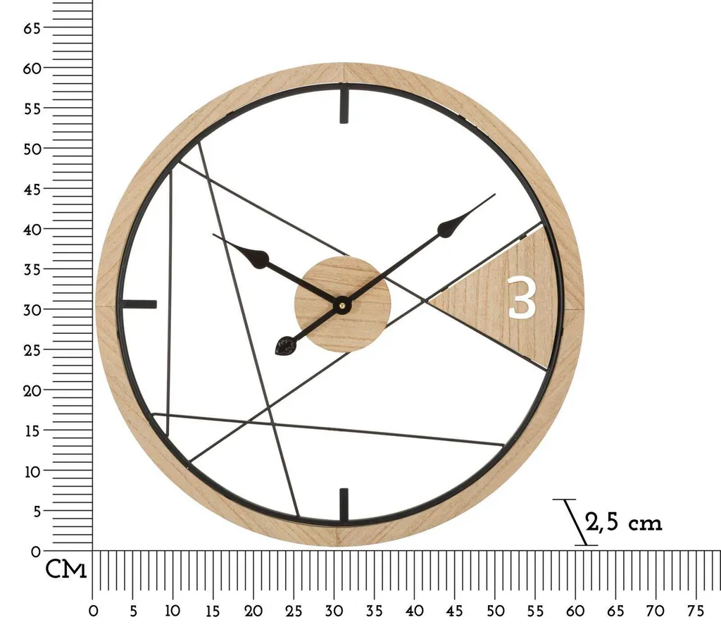 Grande horloge murale design géométrique 60 cm pour salon et bureaux - 5