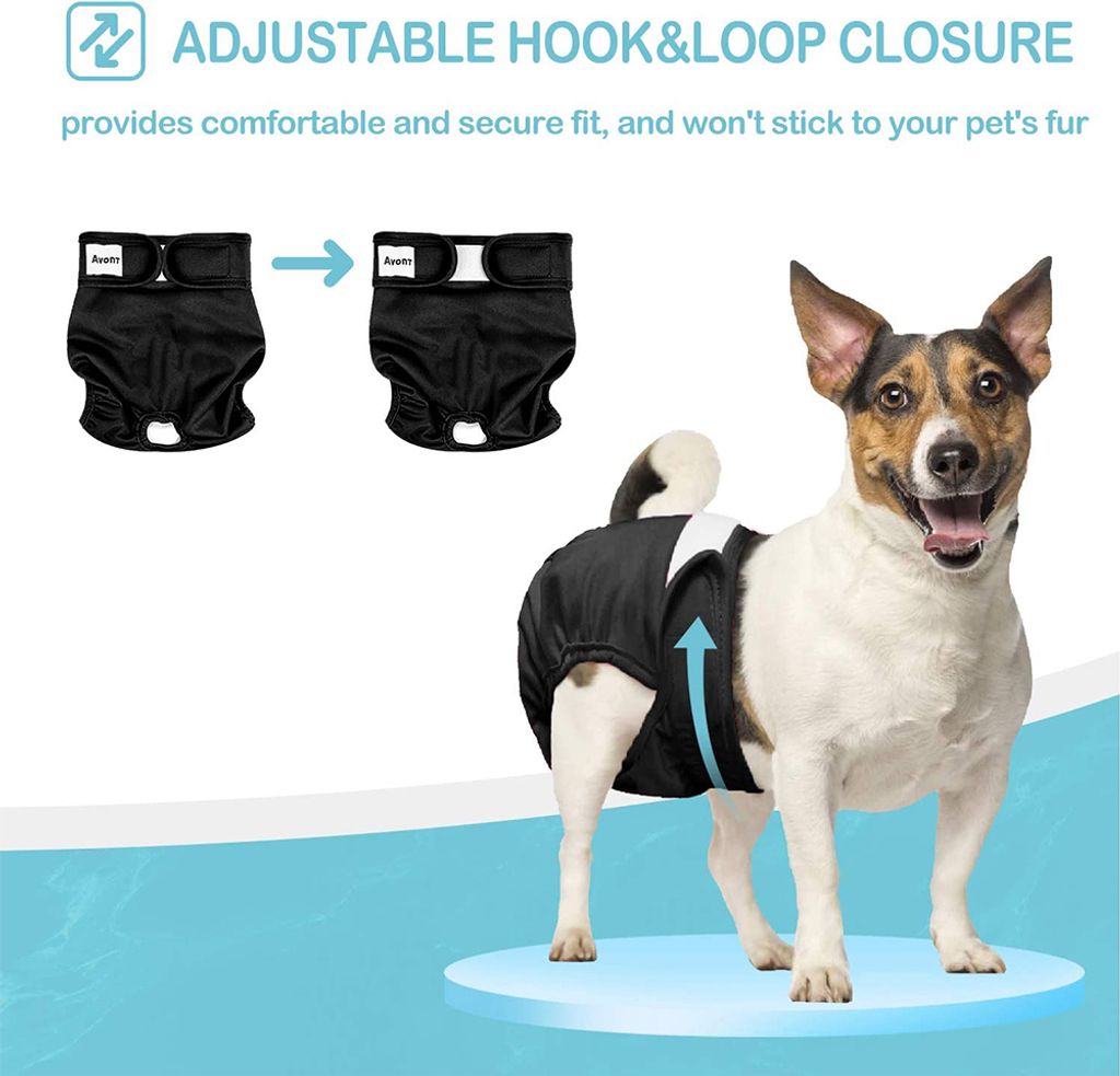 Packung mit 3 wiederverwendbaren, waschbaren Hundewindeln, Produktbild 8