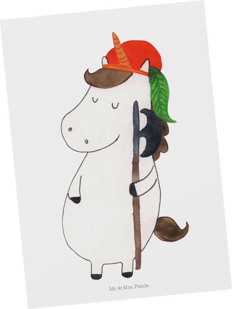 Mr. & Mrs. Panda Grußkarte Einhorn Junge - Weiß - Geschenk, Produktbild 
