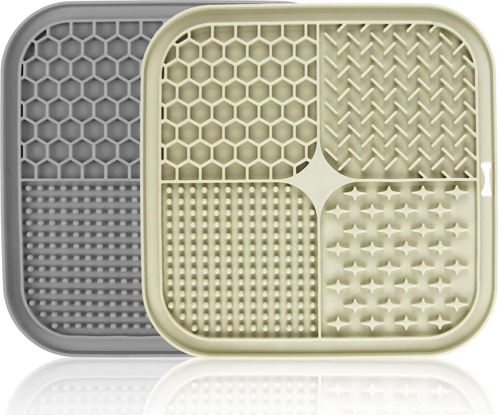 2 Stück Likmatte für Hunde und Anti-Schlucknapf für Katzen - langsame Fütterung zur Angstreduzierung - Hundespielzeug für Training - Zubehör ...