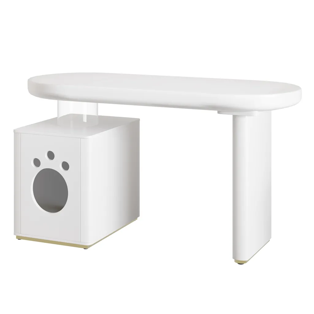 Bureau avec Grotte Chat : Solution Gain de Place et Confort Animal - 7